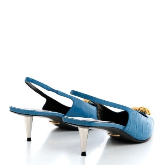 Brand new GUCCI 
Calfskin Crocodile Print Square Slingback Pumps size 41 - Picture 3 of 16